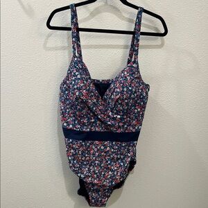 Draper James Floral One-Piece in Navy Pink White